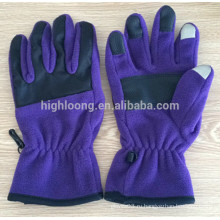Перчатки из флиса высокого качества с фиолетовым рисунком высокого качества для пар